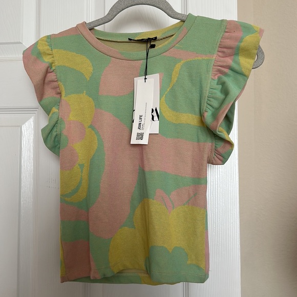 NWT ZARA RUFFLED JACQUARD TOP - Picture 10 of 14